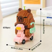 2288pcs Sakura Capybara-San Micro Particle Building Block Set, High Difficulty Assembly Blocks, Sakura Building Blocks Set, Capybara-San Building Blocks Set, Home Decor, Creative Building Block Display, Holiday Gift, Home Decor, Living Room Decor, Desk Decor, Adult Building Blocks Set, Christmas Gift, New Year Gift, Birthday Gift - Sakura Kapibala Hut - View 17