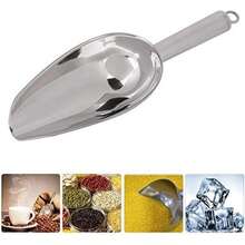 Pala de Uso General para Harina de Hielo de Acero Inoxidable de Fondo Redondo, Cuchara Multifuncional para Comida de Hielo, Granos de Café, Pala de Fruta Seca()(12oz) - Multicolor - Ver 4