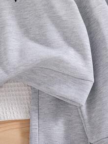 两件套少女休闲蝴蝶印花落肩圆领长袖卫衣长裤套装，保暖连帽衫和长裤，秋冬季