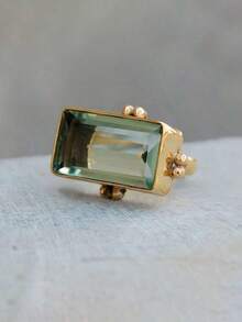 Ladies Fashion Single Product, Cut Artificial Crystal, Copper Ring Gold-Plated, Green Purple Artificial Crystal Jewelry, Fashionable And Elegant Western Jewelry, Can Be Given As A Surprise Gift To Your Lover, Anniversary - Nhiều màu - Xem 3