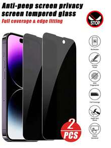 2pcs Anti-Spy Tempered Glass Screen Protector, Prevents Peeping And Protects Personal Privacy And Security On Public Devices, Compatible With IPhone 17/17 Air/17 Pro/17 Pro Max/16/16 Plus/16 Pro/16 Pro Max/15/15 Pro/15 Plus/15 Pro Max - Black - View 32
