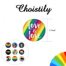 Pride Pins Outfits For Women Lgbtq Pins Gay Bi Ally Rainbow Lapel Pin Rainbow Flag Brooch Decoration For Clothes Bags Accessories{Inchcolor_nameinch:InchD:9PcsRainbowPridePinsinch} - D:9枚彩虹驕傲徽章 - 查看 8