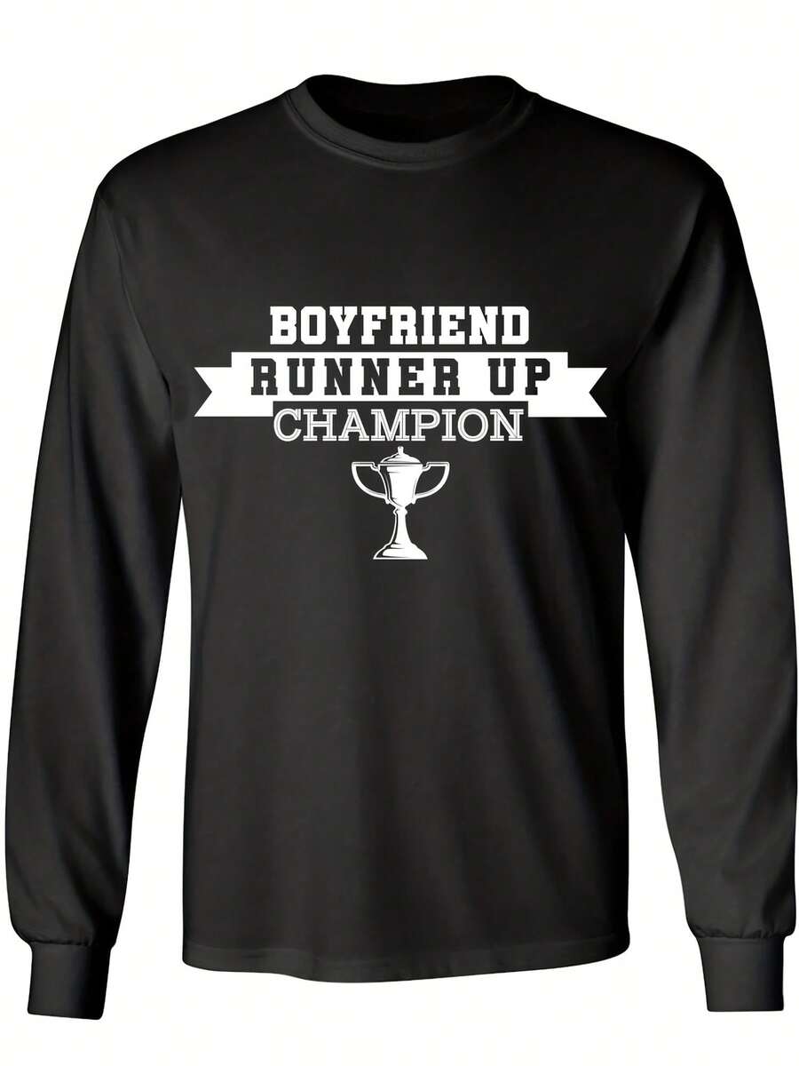 Boyfriend Runner Up Sarcastic Humor Graphic Novelty Funny Long Sve Shirt For 's - Style 2 - View 1