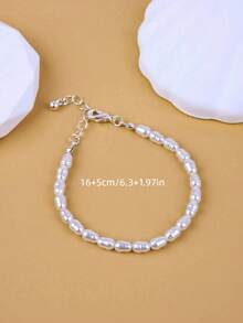 1 件时尚优雅的亚克力串珠珍珠手链