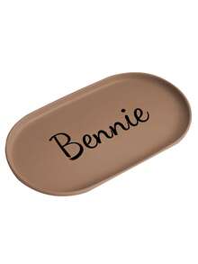 1pc Customizable Name & Pattern Oval Tray, Korean Style PP Snack Plate, Nordic INS Dumpling Dish, Jewelry Storage, Tableware, Dessert, Towel Tray - Multicolor - View 10