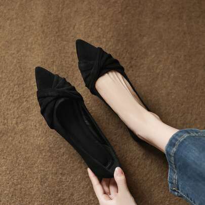 Ballerine da donna con tomaia bassa, scarpe da piattaforma alla moda per esterni, nuove scarpe eleganti e versatili da donna per primavera/autunno, sc