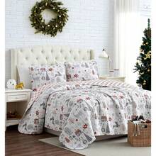 Full/Queen Quilt Bedding Set, Microfiber Quilts Queen Size, Coverlet, Stain & Pet Hair Resistant Bedding, Full Size Bedspread With 2 Pillow Shams, Bone, 2025 - 霍莉.喬利 - 查看 1