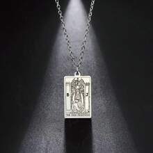 TEAMER Stainless Steel Tarot Cards Necklace Vintage Tarot Jewelry Good Luck Amulet Pendants For Women{Inchcolor_nameinch:InchSilver-THEHIGHPRIESTESSinch} - 銀-THEHIGHPRIESTESS - 查看 7