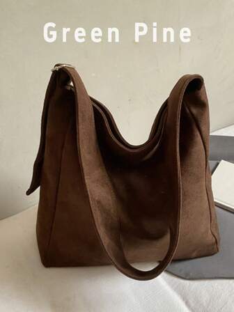 [Vintage Washed Tote Bag - Distressed Hardware Chic Axelväska, Vattentålig med flera fack, Karamellbrun Minimalistisk Stil, Lämplig för pendling, skola, butiksutforskning, alla årstider]