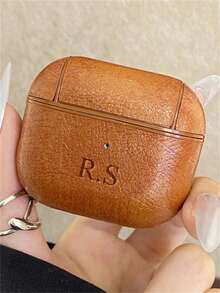 [Customized]Personalized Custom Luxury Name Letter Customized Cover Compatible With 1 2 3 4 Pro 2 Pro 3 Lychee Pattern TPU Earphone Case