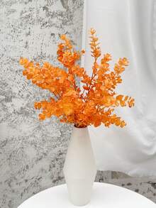 1片/3片装，53.5厘米塑料人造桉树叶，6种颜色可选，适用于家居装饰、婚礼、派对、节日装饰 - 橘色 - 查看 3