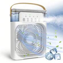 Ventilador de escritorio 3 en 1, enfriador y humidificador con luz LED USB 3 en 1 - Blanco - Ver 11