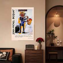 Framed 1pc Jean-Michel Basquiat Poster - Canvas Wall Art Print With Wrapped Frame, Saxophone Painting - Ready-To-Hang Modern Decor For Living Room, Office, Studio - Ideal Basquiat Birthday Or Anniversary Gift For Art Lovers, Home Decoration, Expressive Design, Durable Artwork, Framed Artwork, Music Enthusiasts, Flat - Đóng khung - Xem 2