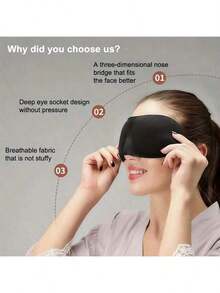 1pc Natural Silky Sleep Eye Mask, Ultra Smooth Sleep Mask For Women And Men - Fully Adjustable Straps, Especially Suitable For Back And Side Sleepers - Multicolor - View 7