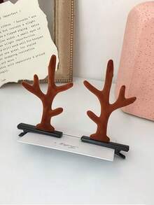 2个圣诞鹿角发夹，侧刘海发夹，森林仙子鹿发饰，发卡，发夹 - 彩色 - 查看 10