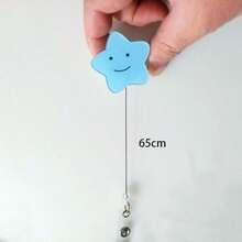 1pc Nurse Badge Clip, Cute Star Transparent Retractable Clip, Easy Clip-On Employee ID Badge Holder - Multicolor - View 3