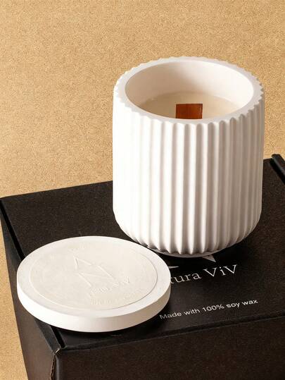 Molde de silicona cilíndrico a rayas para velas decorativas DIY, accesorios y suministros, con tapa y caja de almacenamiento