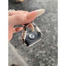 1 pieza de estilo de vacaciones de verano para mujer, estilo de fragancia pequeña con diamantes incrustados y correa de perlas, adecuado para Band 8 Pro/9 Pro, para Mi Band 3/4/5/6/7, 8/8 NFC/9/9 NFC/10/10 NFC, para Watch4/Watch5/Watch6 - Plateado - Ver 7