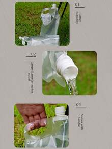 2pcs 2L Outdoor Camping Foldable Water Bags, Cycling Hiking Transparent Water Pouches, Collapsible Water Bottles - Multicolor - View 10