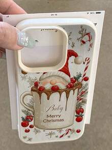 1pc Customized Text & Funny Christmas Themed Design Phone Case, Compatible With IPhone 17 Pro Max/17 Air/15 Pro Max/16 E/14 Plus/13/12/11, S24/20 Ultra/A52S/A53/A05S, Note 13 Pro Plus/Note 12 Pro Plus/Note 9, Made Of TPU Material, Personalized, Best Gift For Friends, Girlfriends, Family For Christmas,International Version, Not The Domestic Version - White - View 4
