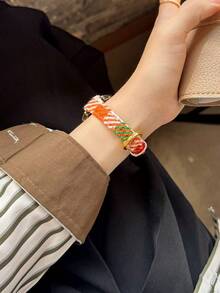 1 pieza Correa de cuero a cuadros de lana de 18 20 22 mm compatible con Samsung Galaxy Watch Active 7 6 5 4 3 de 40/44 mm, banda talla grande delgada compatible con Hua Wei GT4 5 6 de 41/42 mm, pulsera de mujer/niña, Amazfit GTR, otoño invierno navidad