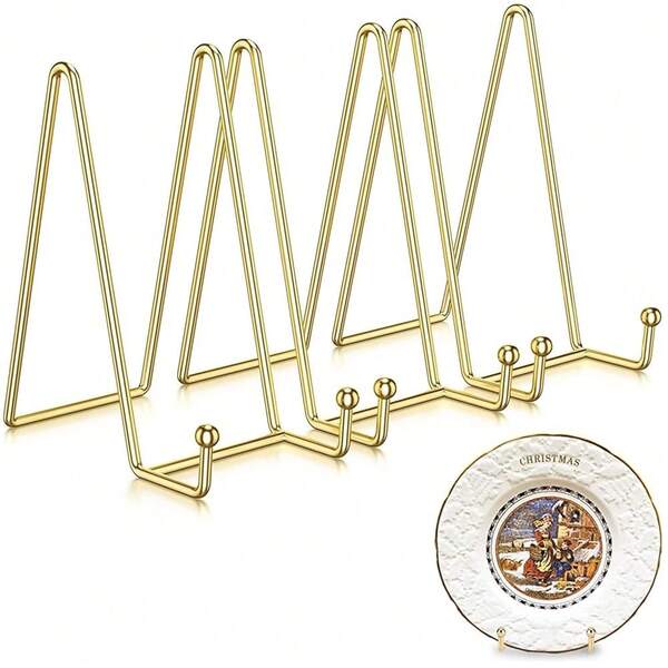 Pack Plate Stands For Display, 6 Inch Picture Stand Black Iron Easel Decorative Plate Holder Display Stand, Metal Photo ...