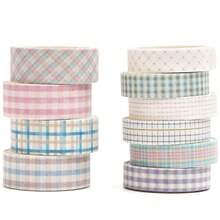 10 Rolls Vintage Washi Tape Set Basic Masking Retro Artwork Decorative Tapes For Arts, DIY Crafts, Journals, Planners, Scrapbook, Wrapping - Multicolor - View 16