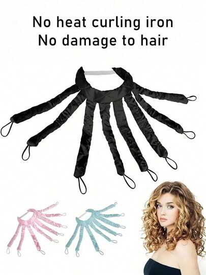1pc Heatless Hair Curler, 8 Removable Curling Claw Strips, Adjustable Headband, Soft Satin No Heat Curlers For Long Hair, Slouchy Hair Curler, Heatless Curls For Women Curls Wave ,Hair Styling Tools