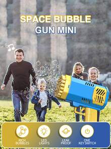 儿童泡泡枪玩具，手持式40孔泡泡枪，多孔加特林式泡泡机，趣味吸盘玩具，圣诞礼物（不含电池，不含泡泡液）