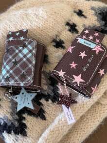 小众棕色星形设计保护套，适用于第一代/第二代/第三代/第四代蓝牙耳机