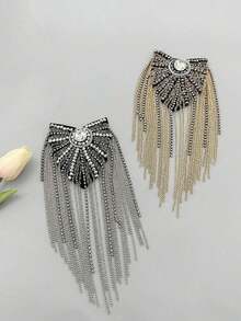 1pc Gold/Silver Metal Chain Tassel Shoulder Decor For Stage Costume/Formal Dress