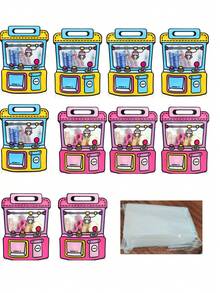 Set de 10 pungi cadou portabile pentru gustări, pungă de bomboane în formă de rucsac cu imprimeu de desene animate și fereastră transparentă, ideală pentru cadouri de petrecere și ambalaje pentru ocazii speciale, cum ar fi Paște, Ziua Îndrăgostiților, nunți și zile de naștere