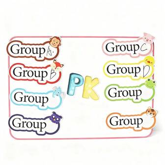 Quixorblex 8 Pcs/Set English Grouping Magnets, Classroom Grouping Magnet Set, Dry Erase Whiteboard Magnets, Essential Preschool Classroom Tools, Classroom Behavior Management Tools, Family Game Magnets, Grouping Teaching Cards, Educational Teaching Props, Household Item Classification Magnets, Learning Tools For Families And Schools