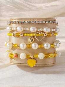 Beaded Bracelets, Fashion Multilayer Wrist Bracelet Set For Women - Nhiều màu - Xem 7
