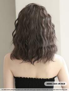 NAMM Natural Curly Brown Wigs For Women 16 Inch Shoulder Length Wig With Side Part Bangs, High Quality Heat Resistant Synthetic Fiber Wigs For Daily Use - Brown - View 3