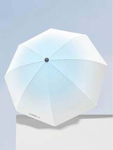 Ins Style Gradient Umbrella, High-Aesthetic Dual-Use For Sun & Rain - Black Vinyl UV Protection Sunshade Umbrella - Multicolor - View 13