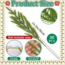 30 pezzi Rami artificiali di pino di Norfolk - 36 cm di lunghezza, aghi densi, plastica verde natalizia durevole, decorazione per interni/esterni, corone, centrotavola - BOTRIVIA, decorazione natalizia realistica (30 pezzi), decorazione centrotavola stagionale, fogliame realistico, struttura robusta, decorazione per la casa