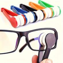 10件套旅行眼镜清洁套装，包含双面刷和超细纤维布 - 可重复使用的眼镜和隐形眼镜清洁器，便携式设计，配有颜色编码的盖子，防刮擦，适用于眼镜、老花镜、电脑屏幕、智能手机、双筒望远镜 - 随时随地保持清洁，包含用于清洁镜片的双面刷和超细纤维布，设计紧凑卫生，适合旅行和日常使用。 - 彩色 - 查看 10