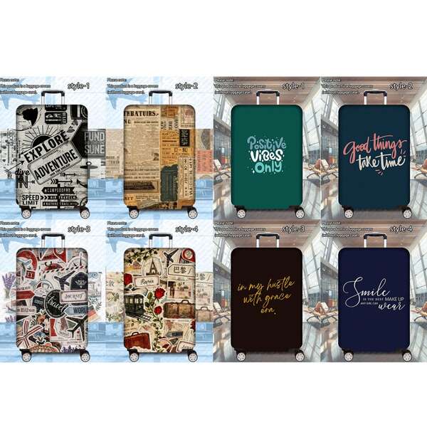 1 Pc 300G/㎡ Retro Series Printed Pattern, Thickened Suitcase Protective Cover, Thickened Suitcase Accessories, Suitable For Business Trips, Vacations, Travel, Luggage Check-In, Back To School, Add Color To Your Suitcase. Suitable For 20-28 Inch Suitcases.