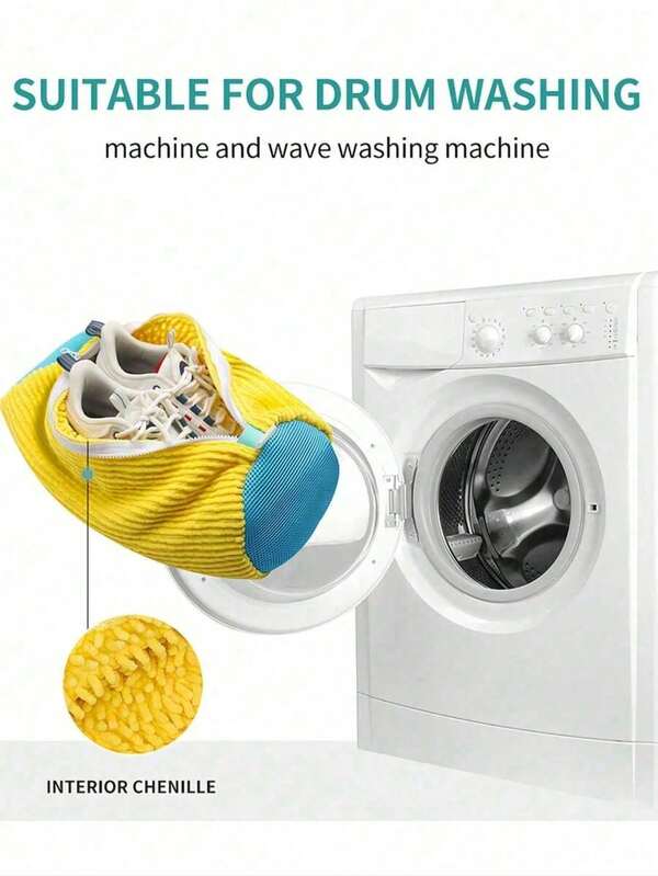 1 Stück wiederverwendbarer Schuh-Reinigungsbeutel, passend für alle Waschmaschinen, dickes Anti-Verformungs-Design, extra große Größe, geeignet für alle Schuhtypen, schnell und einfach zu reinigen, wiederverwendbar