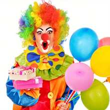 2pcs Clown Set Red Nose And Wig, Suitable For Halloween Party Carnival Role Play For Men And Women Adult Decorations