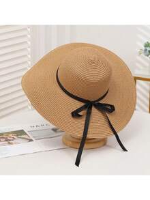 1pc Customized Embroidered Breathable Sun Hat/Visor Hat, Suitable For Outdoor Activities, Fitness, Travel, Bachelorette Party, Bridesmaid Beach Hat, Outdoor Party, Camping, Hiking, Beach, Bridal Shower, Mother's Day Gift, Honeymoon, Bridal Party Hat - Multicolor - View 12