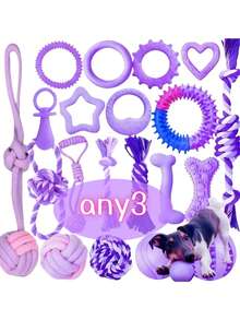 3/6/9pcs Puppy Teething Toys Set, Assorted Chew Toys With Rope, Treat Balls & Squeaky Toys, Durable Fabric Dog Toys For Puppy & Small Dogs, Ideal For Gifts