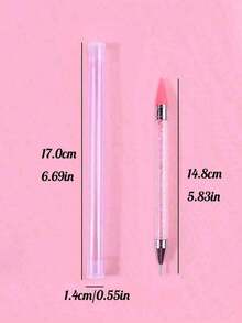 Pink Nail Art Dual-Ended, Silicon Design, Detachable Decoration And Nail Dotting Pen - 粉色 - 查看 6