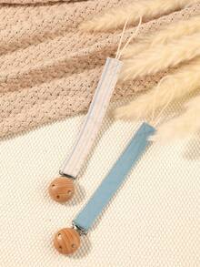 2pcs Personalized Baby Pacifier Clip Cute Polka Dot Print Customized Patterns For Boys And Girls, Custom Baby Pacifier Clip Universal Soothing Clip, Suitable For Halloween, Baptism, Thanksgiving, Christmas Giftsbaby Shower Family Decorations Gifts - Multicolor - View 10