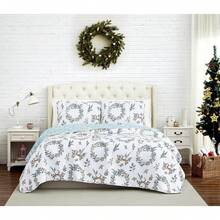 Full/Queen Quilt Bedding Set, Microfiber Quilts Queen Size, Coverlet, Stain & Pet Hair Resistant Bedding, Full Size Bedspread With 2 Pillow Shams, Bone, 2025 - 節日快樂 - 查看 6
