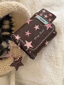 小众棕色星形设计保护套，适用于第一代/第二代/第三代/第四代蓝牙耳机