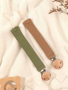 2pcs Personalized Baby Pacifier Clip Cute Polka Dot Print Customized Patterns For Boys And Girls, Custom Baby Pacifier Clip Universal Soothing Clip, Suitable For Halloween, Baptism, Thanksgiving, Christmas Giftsbaby Shower Family Decorations Gifts - Multicolor - View 4