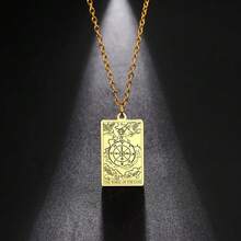 TEAMER Stainless Steel Tarot Cards Necklace Vintage Tarot Jewelry Good Luck Amulet Pendants For Women{Inchcolor_nameinch:InchGold-THEWHEELOFFORTUNEinch} - 黃金-THEWHEELOFFORTUNE - 查看 7