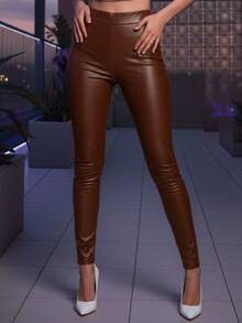 Women Leggings - 咖啡棕 - 查看 4